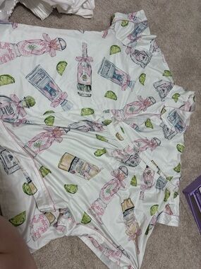 Lounge Set with Pink & Green Cocktail Print